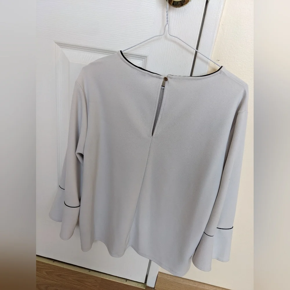 Women's Long Sleeve White Blouse - Picture 2 of 9